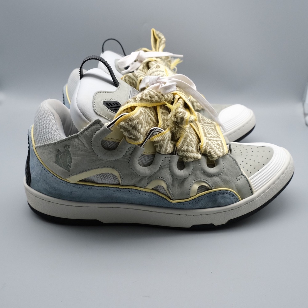 Lanvin Curb Sneakers Mens Size 44 US 11 Grey Blue Yellow Chunky Shoes - Picture 12 of 13